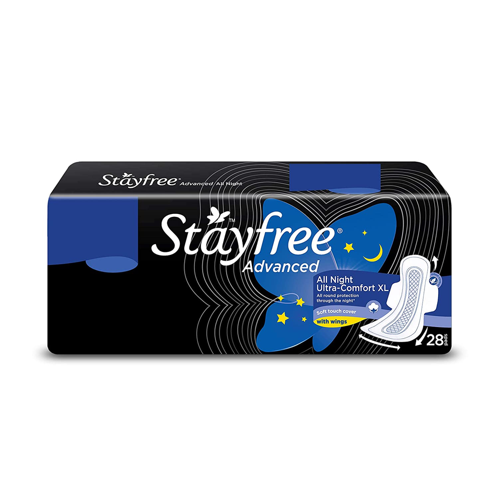 Stayfree Advanced Extra Large All Night Soft Cover Sanitary Pads
