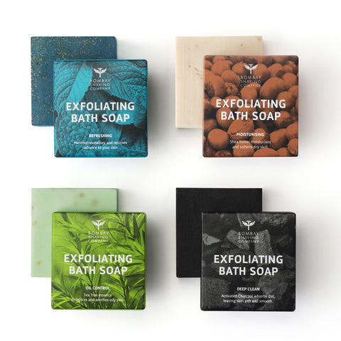 bombay shaving company exfoliating bath soaps - 100 gms (pack of 4)