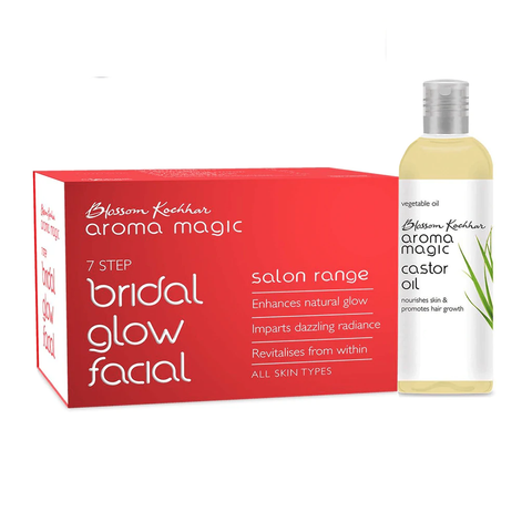 aroma magic bridal glow facial kit free natural castor oil (100 ml)