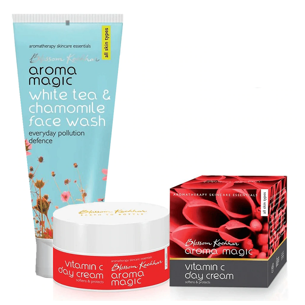 Products Aroma Magic White Tea & Chamomile Face Wash + Vitamin C Day Cream