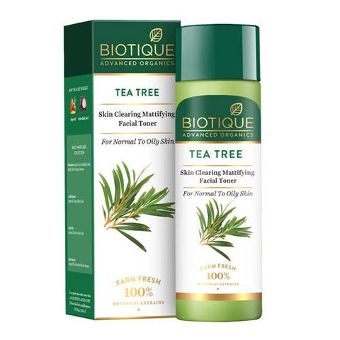 biotique bio advanced organics-tea tree skin clearing mattifying facial toner - 120 ml