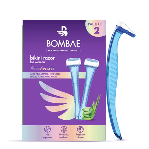 bombae bikini line hair removal razor for women (pack of 2)