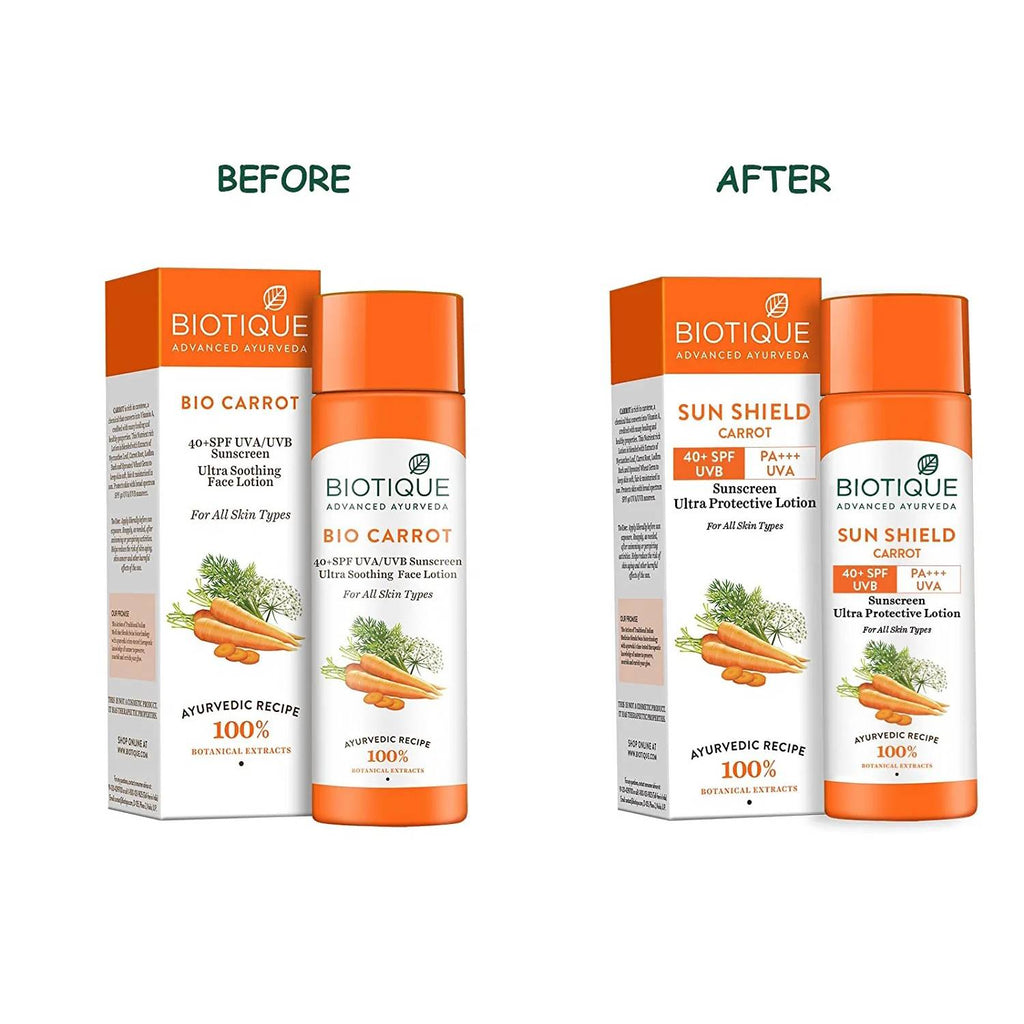 Biotique Bio Carrot Face & Body Sun Lotion / Cream with SPF 40 UVA/ UVB Sunscreen