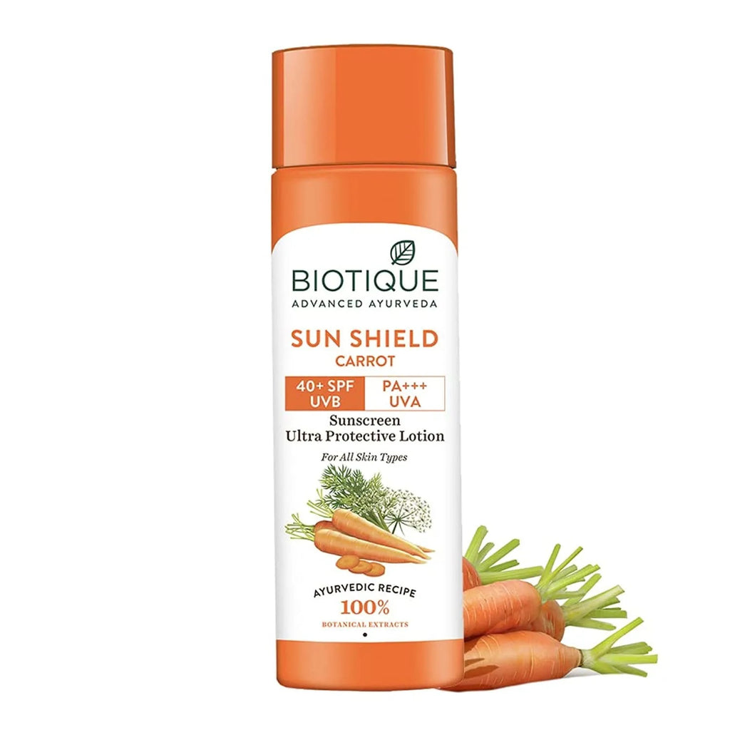 Biotique Bio Carrot Face & Body Sun Lotion  Cream with SPF 40 UVA UVB Sunscreen
