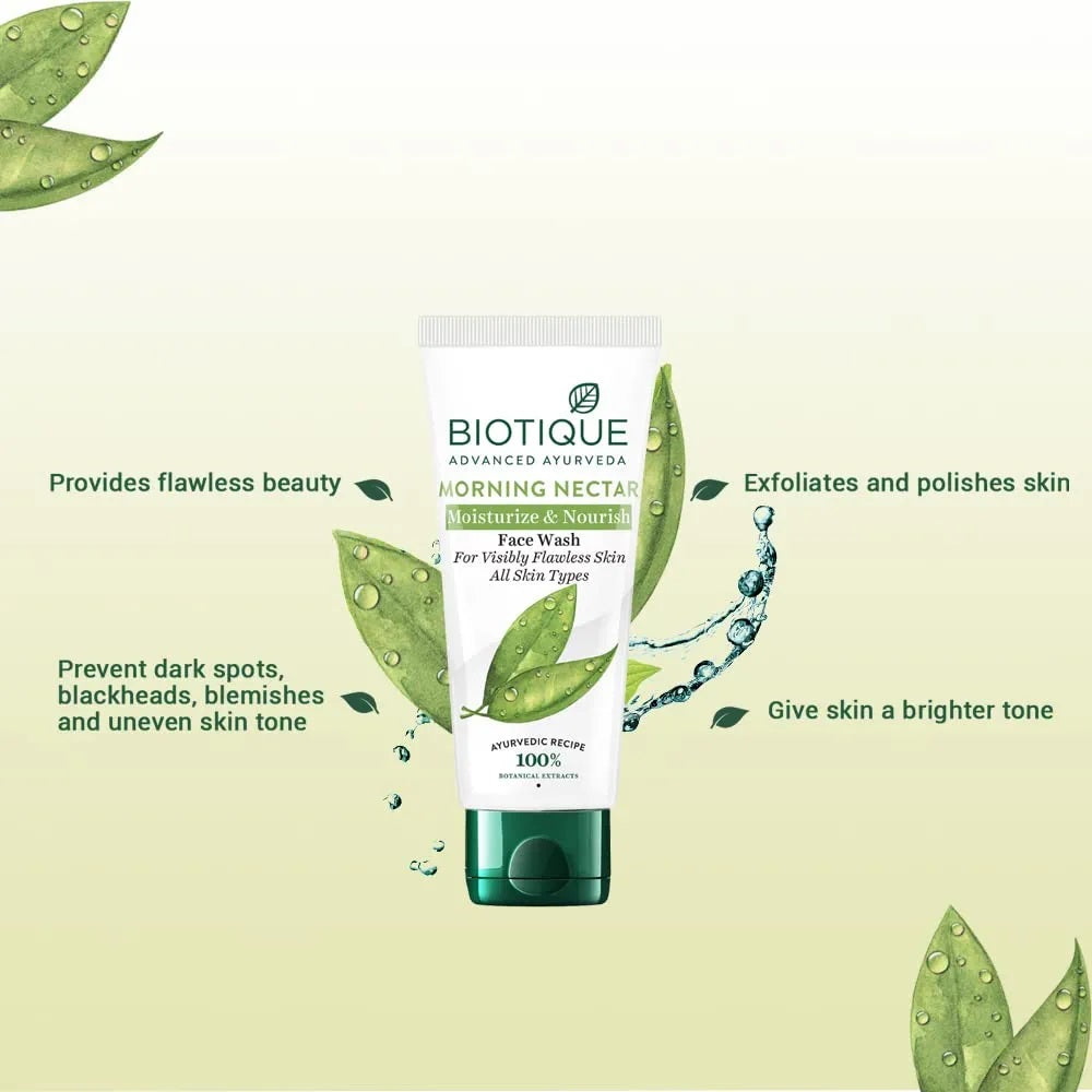 Biotique Morning Nectar Moisturize & Nourish Visibly Flawless Face Wash (All Skin Types)