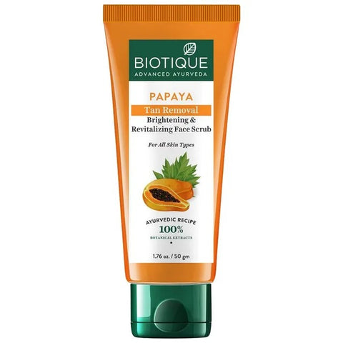biotique papaya tan removal brightening & revitalizing face scrub, for all skin types