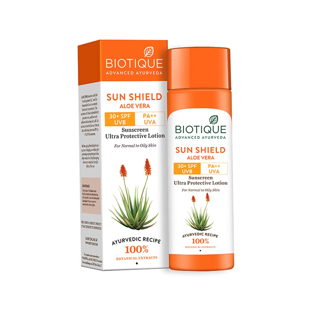 Biotique Sun Shield Aloe Vera Sunscreen Lotion (Cream) 30+ SPF UVB