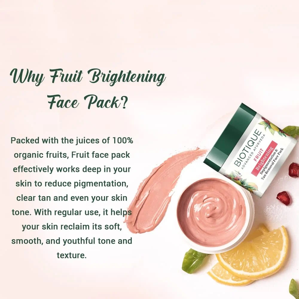 Biotique Fruit Brightening Depigmentation & Tan Removal Face Pack