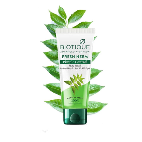 biotique fresh neem purifying face wash, prevents pimples for all skin types