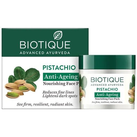biotique pistachio anti-ageing nourishing face pack, for all skin types