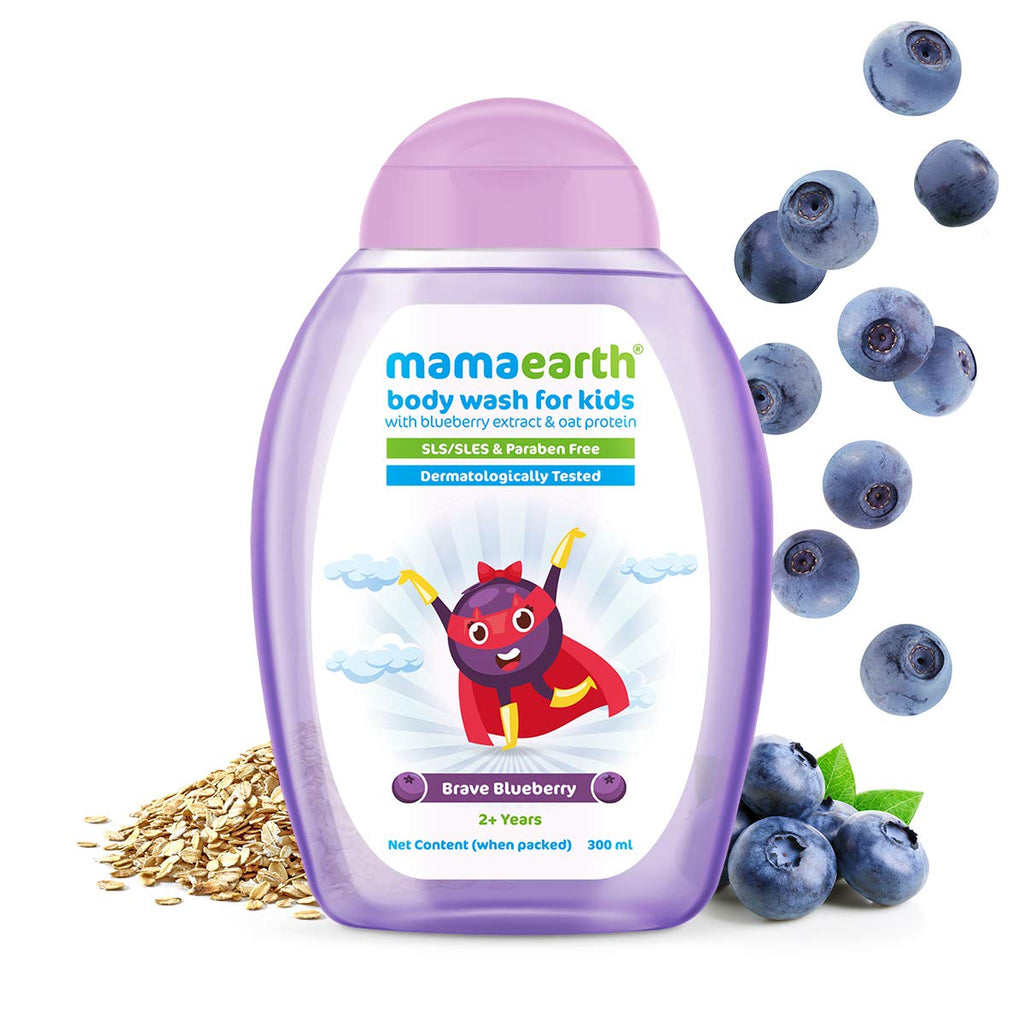 Mamaearth Brave Blueberry Body Wash For Kids with Blueberry and Oat Protein