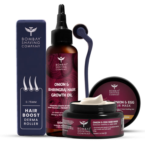 bombay shaving company hair growth kit with dermaroller