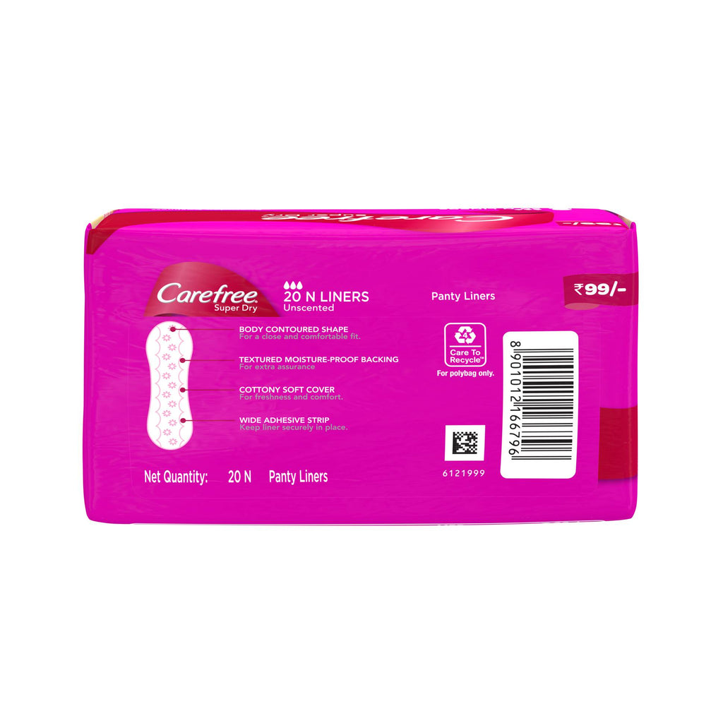 Carefree Super Dry Panty Liners - 20 Pieces