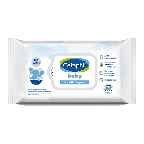 cetaphil baby gentle wipes - 80 wipes