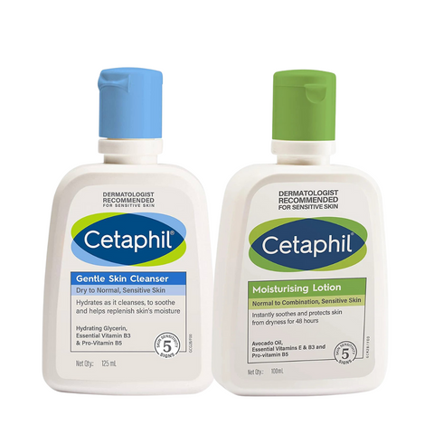 cetaphil gentle skin cleanser (125 ml) & moisturising lotion combo (100 ml)