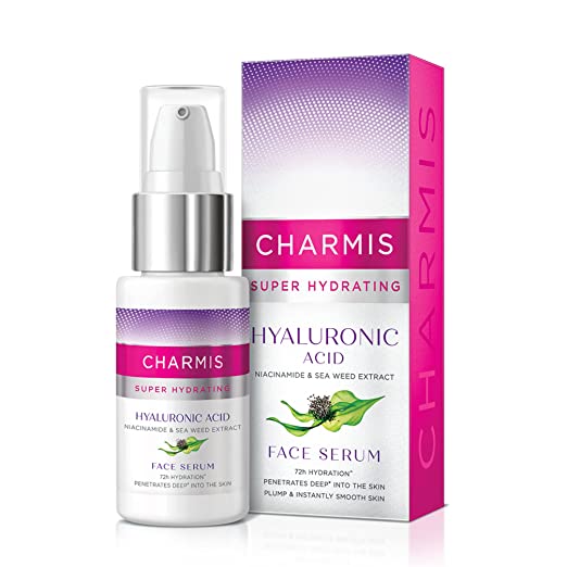 Charmis Super Hydrating Face Serum for 72H Hydration with Hyaluronic Acid, Niacinamide & Sea Weed Extracts for plump and bouncy skin