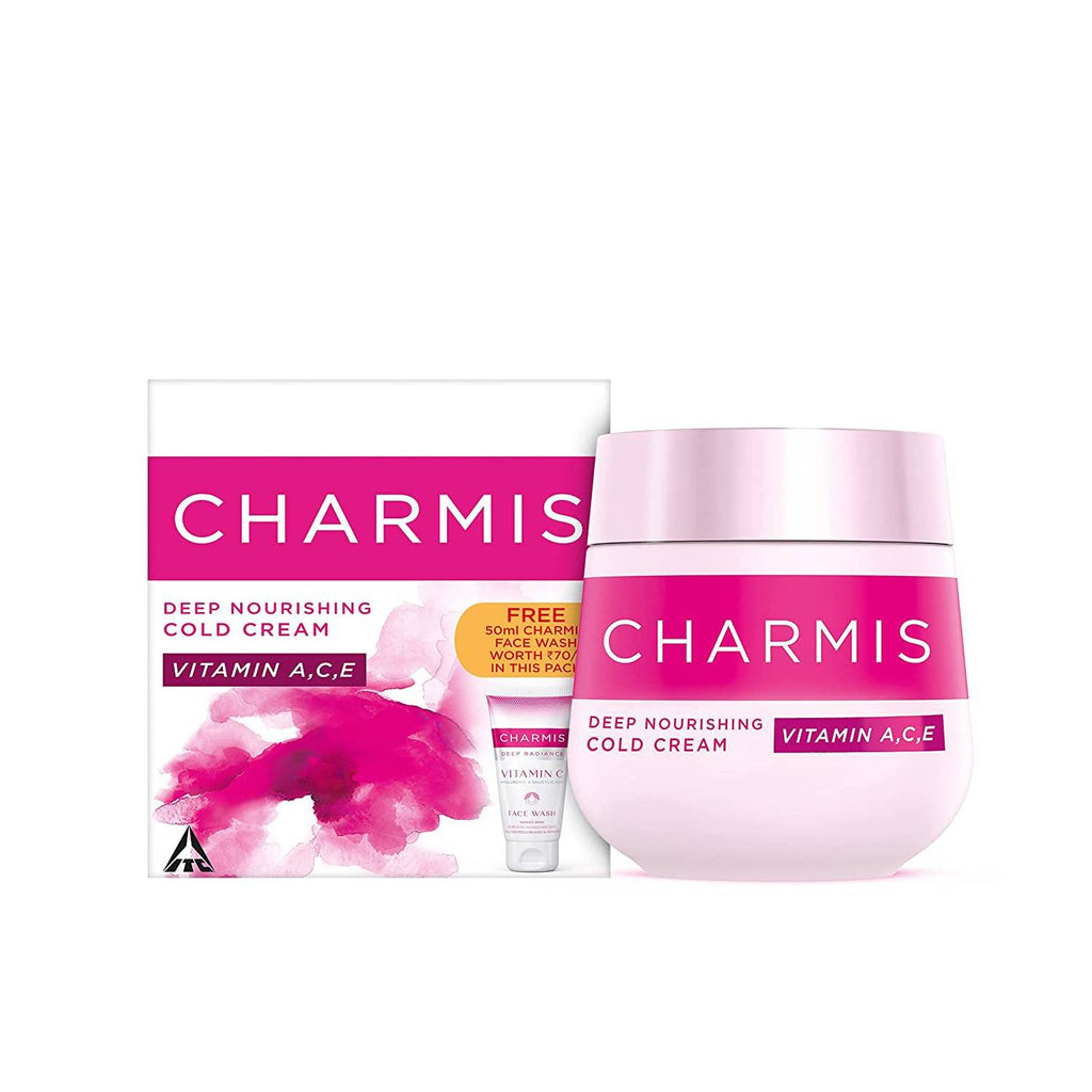 Charmis Deep Nourishing Cold Cream - 100 ml with Free Charmis Vitamin C Facewash - 50 ml