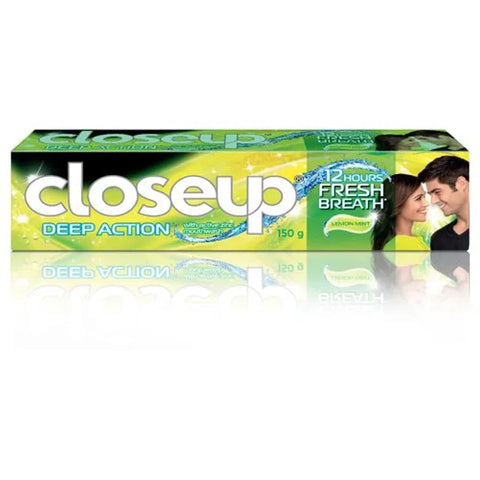 close up deep action lemon mint anti germ gel toothpaste - 150 gms