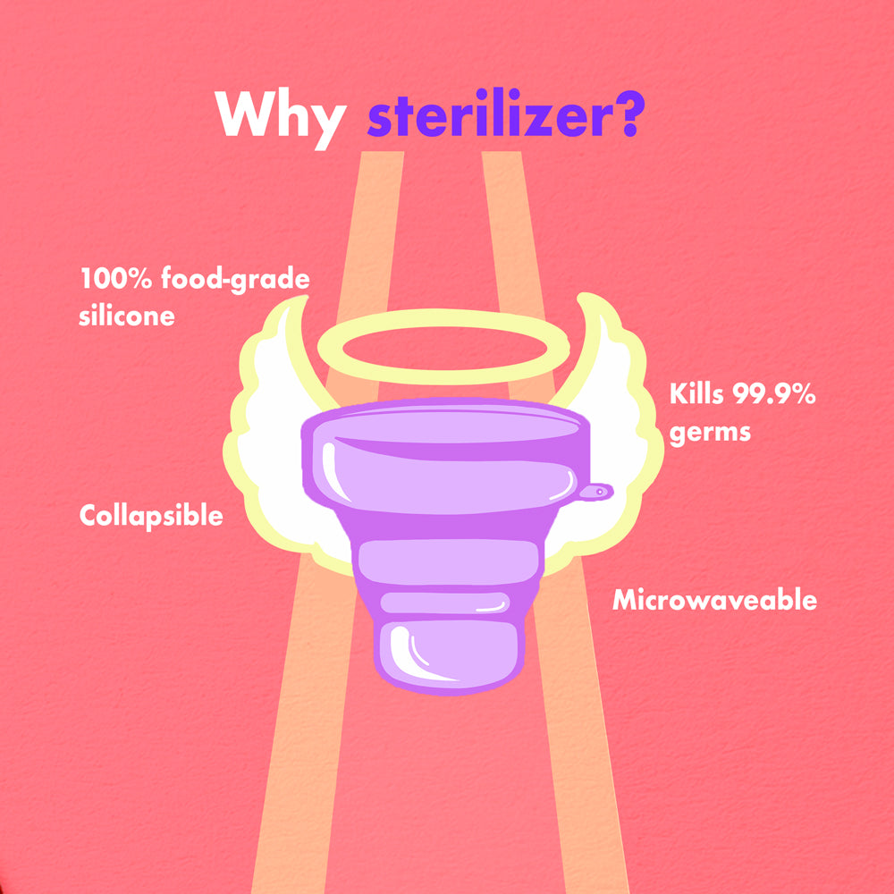 Bombae Reusable Menstrual Cup (M size) & Sterilizer