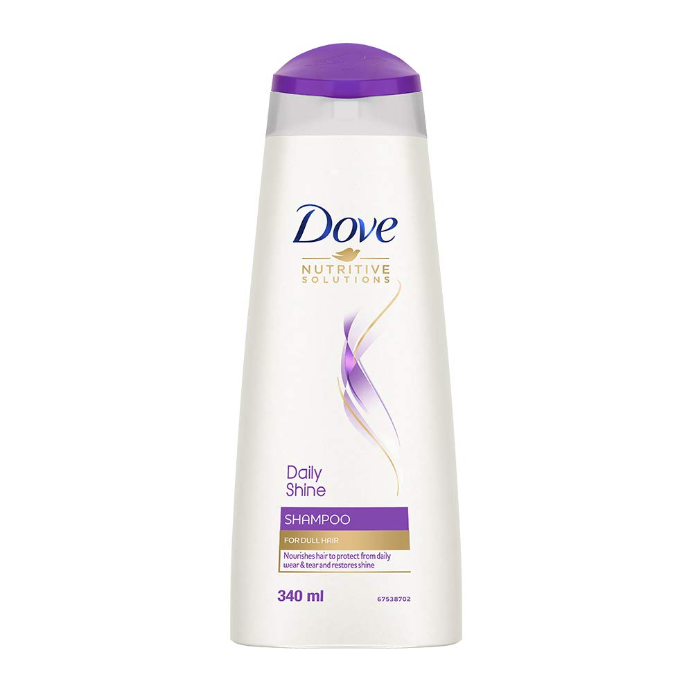 Dove Daily Shine Hair Shampoo, For Damaged or Frizzy Hair - 340 ml