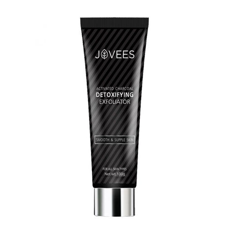 jovees activated charcoal detoxifying exfoliator face scrub - 100 gms