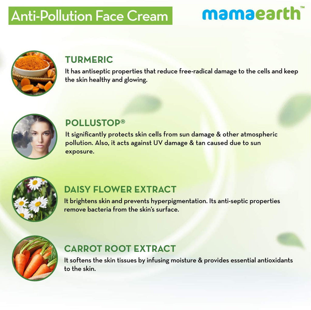 Mamaearth Anti-Pollution Daily Face Cream with Turmeric and Pollustop (80 ml)