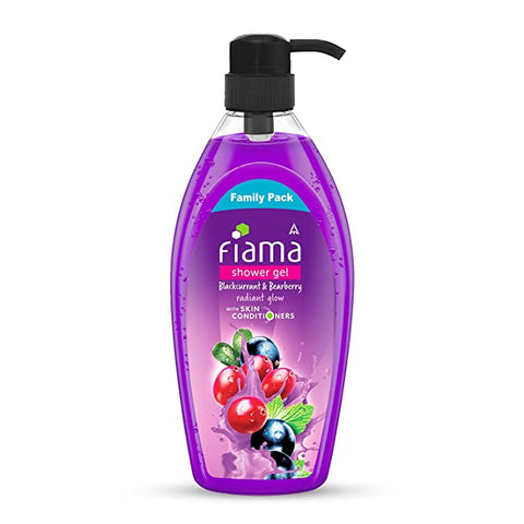 fiama shower gel blackcurrant & bearberry body wash for radiant glow - 900 ml