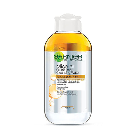 garnier skin naturals, micellar oil-infused cleansing water