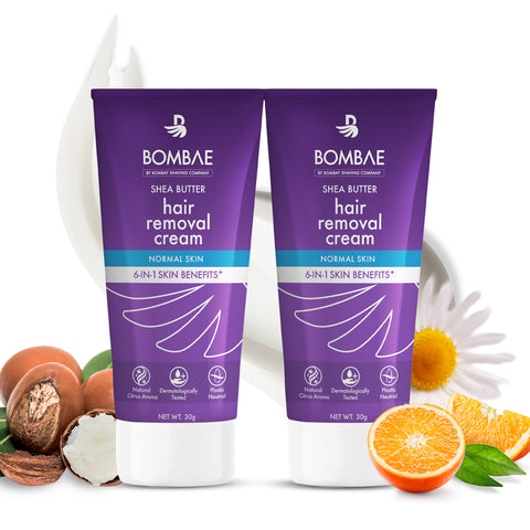 bombae shea butter hair removal cream for sensitive skin - 30 gms - pack of 2