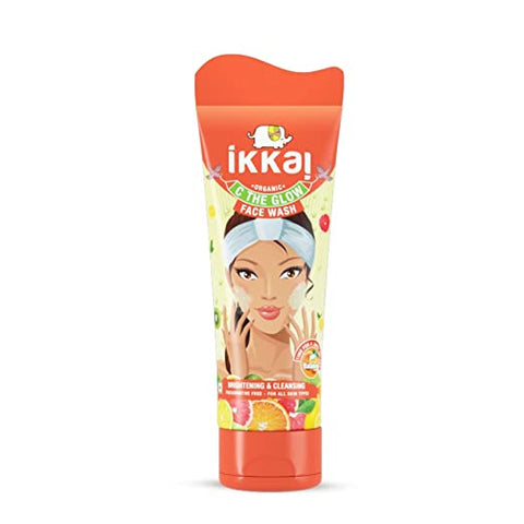 ikkai by lotus herbals organic c the glow face wash gel, natural vitamin c & e -100 gms
