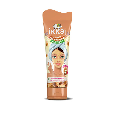 ikkai by lotus herbals organic awesome almond face scrub with vitamin e - 100 gms