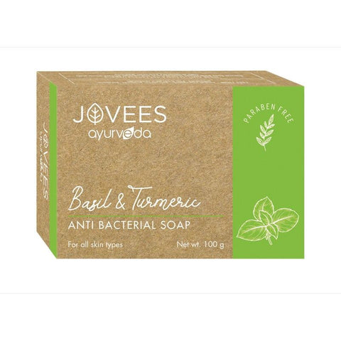 jovees basil & turmeric anti bacterial soap (100 gm)