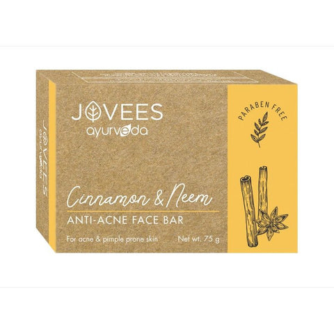 jovees cinnamon & neem anti acne face bar soap (75 gm)