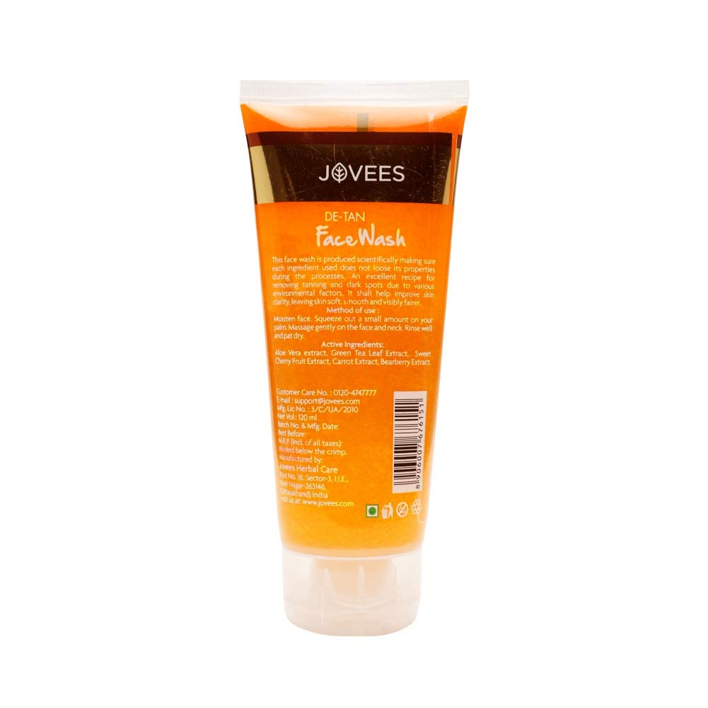 Jovees De-Tan Face Wash for Brightens and De-Tans Skin