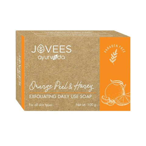jovees orange peel & honey exfoliating daily use soap (100 gm)