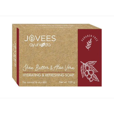 jovees shea butter & aloe vera hydrating & refreshing soap (100 gm)