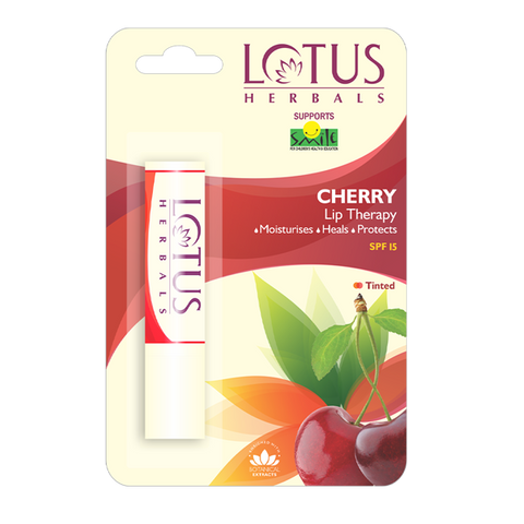 lotus herbals make-up lip therapy cherry, spf-15 - 4 gms