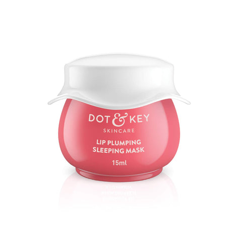 dot & key lip plumping sleeping mask vitamin c + e - lip balm for dry, dark lips, tinted lips - 15 ml