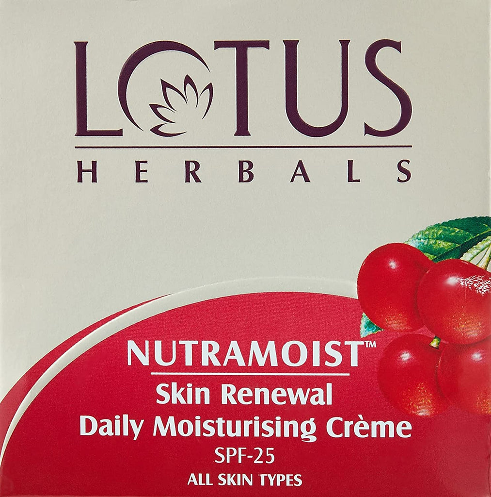 Lotus Herbals Nutramoist Skin Renewal Daily Moisturising Cream SPF 25 - 50 gms