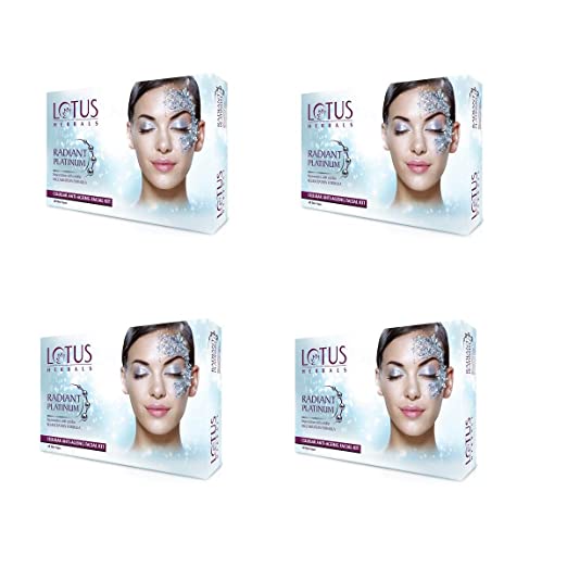 Lotus Herbals Radiant Platinum Cellular Anti-Ageing Facial Kit 4 in 1 Pack - 200 gm