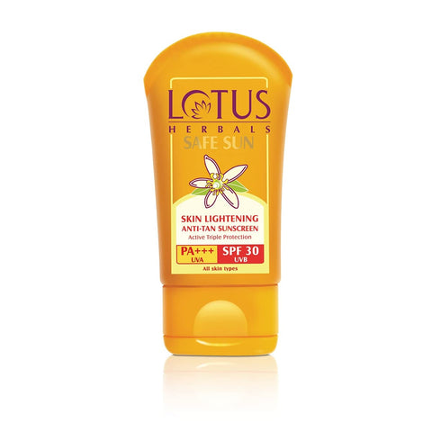 lotus herbals safe skin lightening anti-tan sunscreen pa+++ spf - 30 uvb (50 gm)