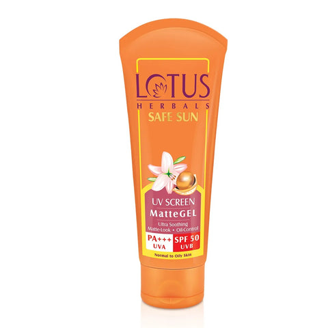 lotus herbals safe sun uv screen mattegel ultra soothing sunscreen spf-50, pa+++