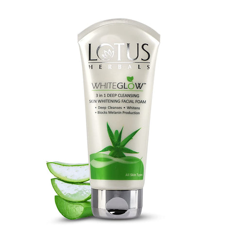 lotus herbals whiteglow 3-in-1 deep cleansing skin whitening facial foam