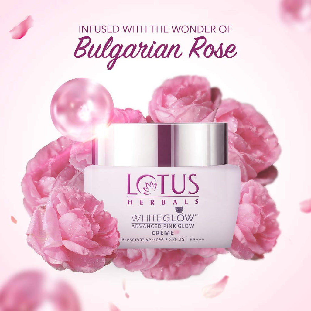Lotus Herbals WhiteGlow Advanced Pink Glow Brightening Cream SPF-25, PA+++ - 50 gms