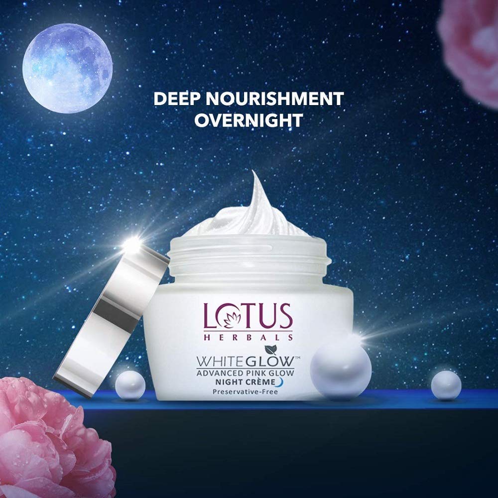 Lotus Herbals White Glow Advanced Pink Glow Night Cream - 50 gms