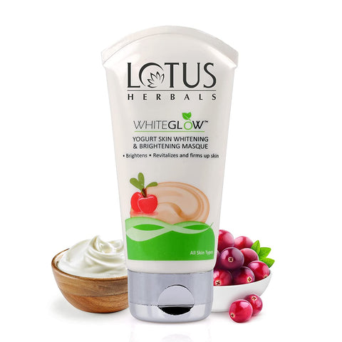 lotus herbals white glow yogurt skin whitening & brightening mask - 80 gms