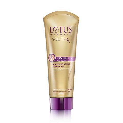 lotus herbals yourthrx active anti ageing foaming gel face wash - 100 gms