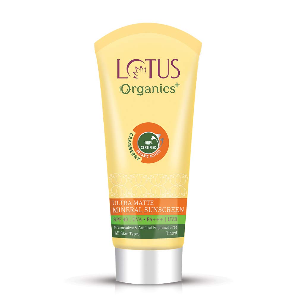 Lotus Organics+ Ultra Matte Mineral Sunscreen SPF 40 PA+++ - 100 gms