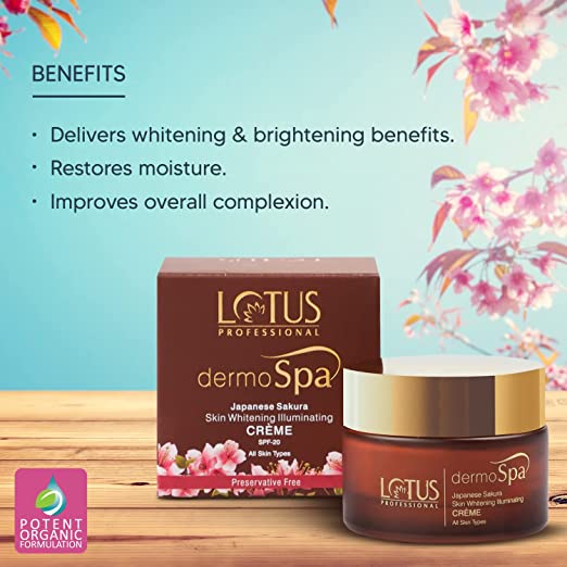 Lotus Professional DermoSpa Japanese Sakura Skin Whitening & Illuminating Creme With SPF 20