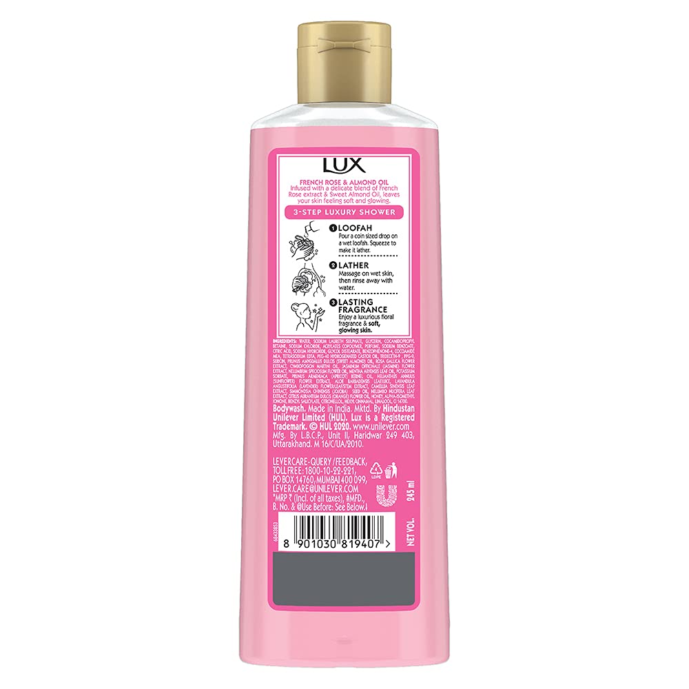 Lux French Rose Fragrance & Almond Oil Bodywash Shower Gel (245 ml)